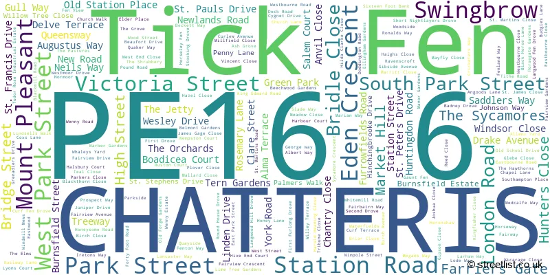 A word cloud for the PE16 6 postcode